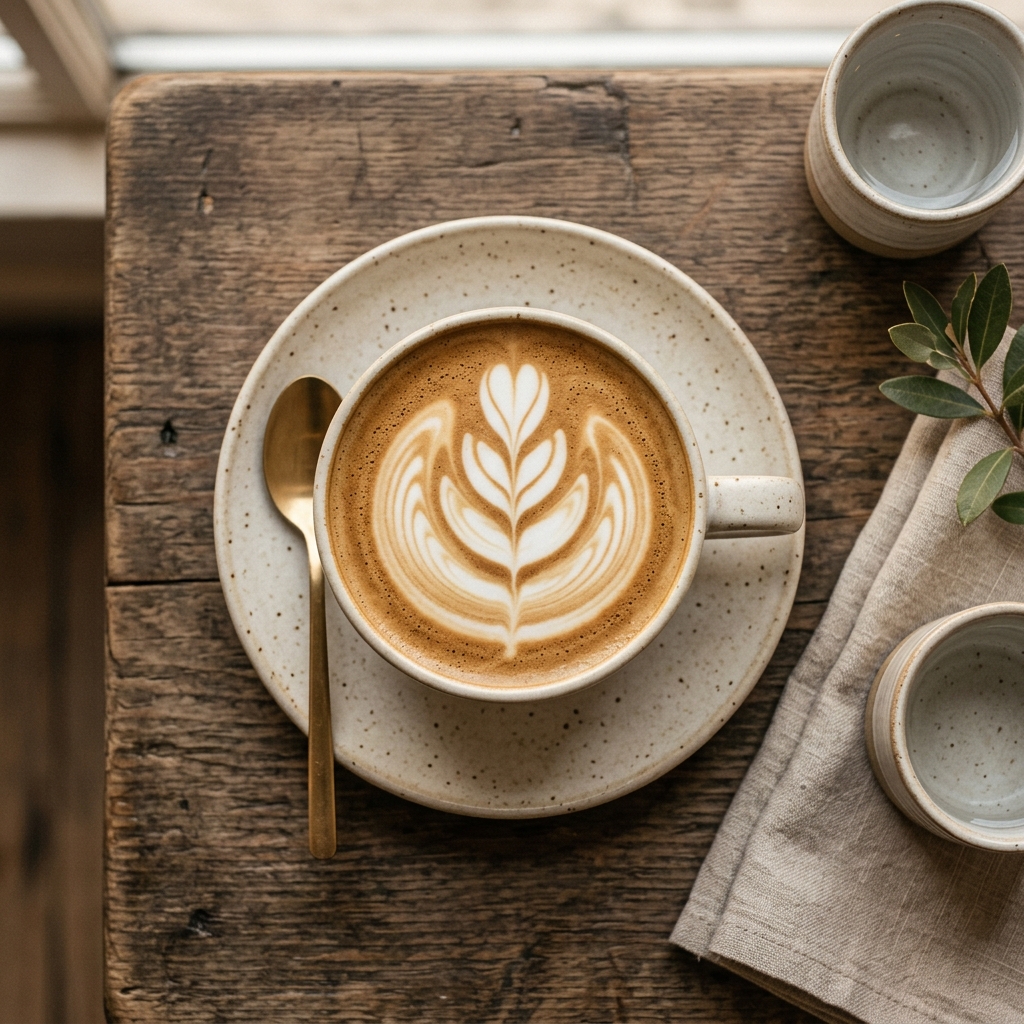 Artisanal Latte with Rosette Art