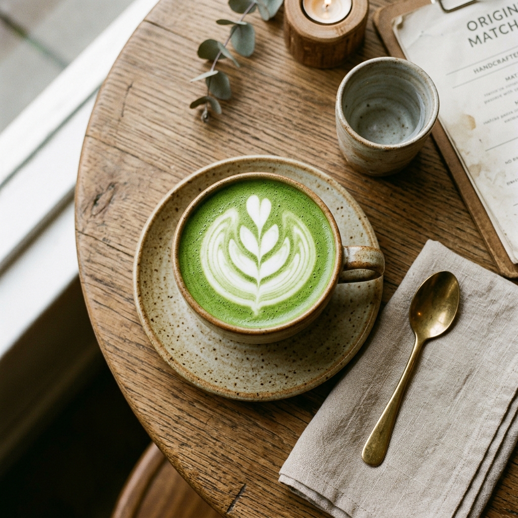 Vibrant Green Matcha Latte